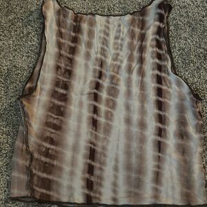 SHEIN Brown and Cream Tie-Dye Tank Top